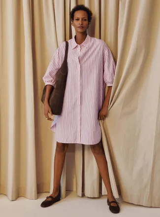 Contemporaine Womens Loose striped shirtdress