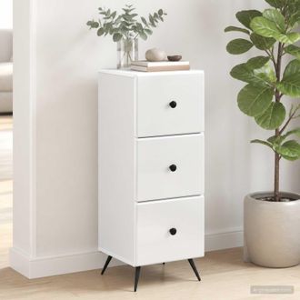 vidaXL Vidaxl Mobile Con Cassetti Bianco 33 X 34,5 X 90 Cm