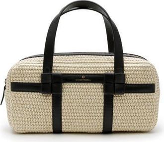 La Portegna Bibi Jute Bag With Shoulder Strap And Iconic Knots in White at Nordstrom