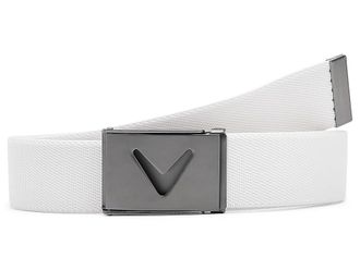 Callaway V-logo Web Belt Mens Belts Bright White, Polyester/Polypropylene