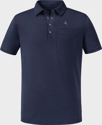 Sch&ouml;ffel Poloshirt SCH&Ouml;FFEL Polo Shirt Ramseck M, Herren, Gr. 48, blau (8820, blau), Oberstoff: 77% Polyester, 18% Lyocell, 5% Elasthan, V-Ausschnitt, Shirts P