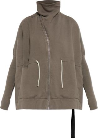Rick Owens Oversize Sweatshirt - Dames - Vesten met rits - Bruin - XS - Katoen - Hoodies & sweatvesten