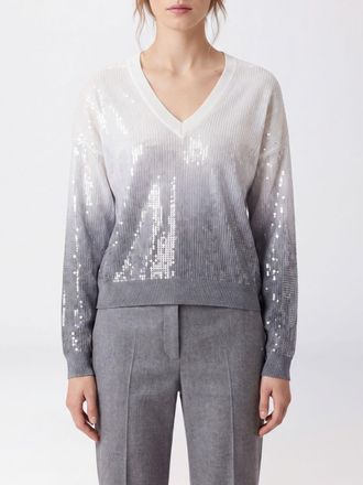 Liu Jo Maglia in viscosa con scollo a V e paillettes bicolore