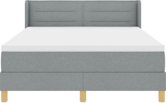 vidaXL Vidaxl - Box Spring Bed with Mattress Light grey 160 x 200 cm Fabric