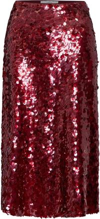 Vince Paillette Bias Rok - Dames - Midirokken - Rood - M - Polyester - Rokken