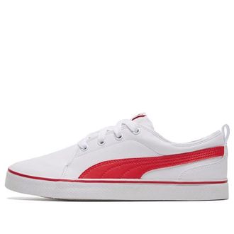 Puma Street Retro Low Top Casual Skate Shoes Unisex White Red 367928-02