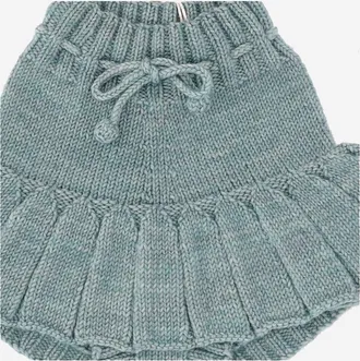 Misha & Puff Girls Wool Skirt With Integrated Shorts Light Blue Merino