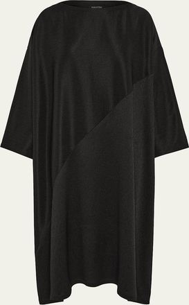 Eskandar Wide A-Line Scoop-Neck Midi Dress