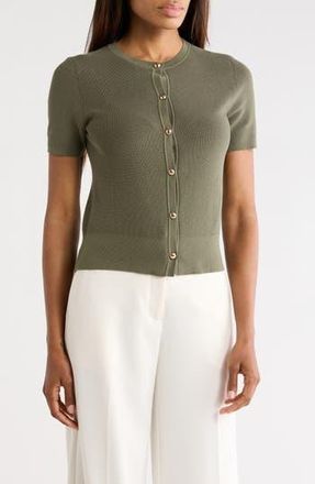Rag & Bone Plaza Short Sleeve Crop Cardigan in Olive at Nordstrom Rack, Size X-Small