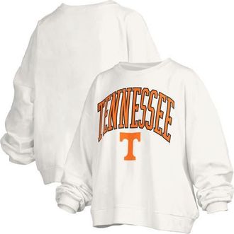 Pressbox Womens Pressbox White Tennessee Volunteers Janise Arch Over Logo Waist Length Oversized Pullover Sweatshirt at Nordstrom, Size Xx-Large