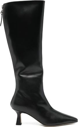 Aeyde leather zip-fastening knee-high boots - women - Calf Leather/Calf Leather/Calf Leather - 37 - Black