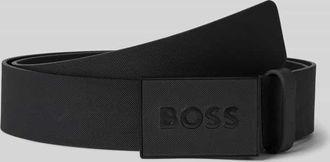 HUGO BOSS G&uuml;rtel mit Logo-Patch Modell ICON in Black, Gr&ouml;&szlig;e 105