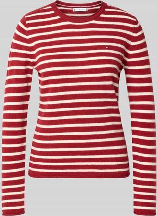 Tommy Hilfiger Slim Fit Strickpullover aus reiner Wolle in Rot, Größe XXXL