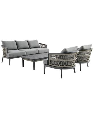 Armen Living Zella Outdoor Patio 4Pc Conversation Set