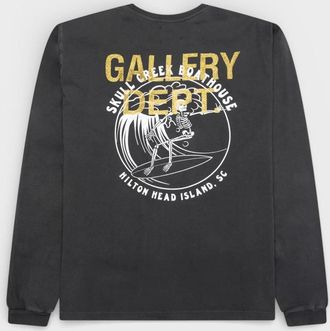 Gallery Dept. Mens Skull Creek L/S Tee Vintage Black - Size: 42