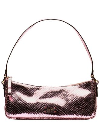 Frances Valentine Mia Metallic Snake-Embossed Leather Shoulder Bag