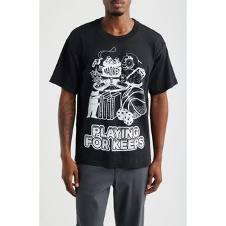 Market Playing For Keeps Cotton Graphic T-Shirt in Black at Nordstrom, Size Xx-Large