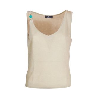 Fracomina Sleeveless Tops, female, Beige, Size: XS Knitted Tank Top