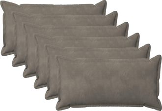 vidaXL Funda De Almohada 6 Pcs Houten Gris Claro 40 X 70 Cm Terciopelo Vidaxl