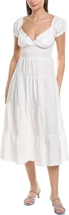 WeWoreWhat Weworewhat Puff Sleeve Tiered Smocked Midi Dress
