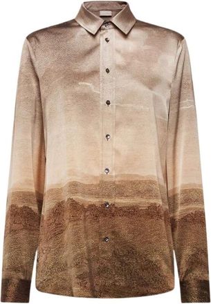Pierre-Louis Mascia Adastrgum Longsleeve Zijden Overhemd - Dames - Overhemden - Beige - XL - Overhemden
