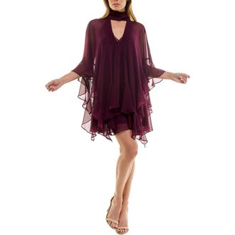 Socialite Capelet Chiffon Dress in Mulberry at Nordstrom Rack, Size Medium