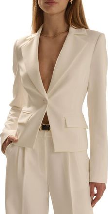 Favorite Daughter The Favorite Cropped Blazer in Pearl at Nordstrom, Size X-Large