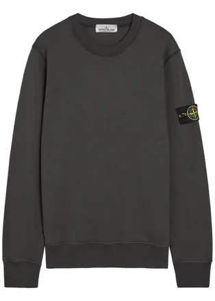 Stone Island Logo Cotton Sweatshirt - Grey - Xxl