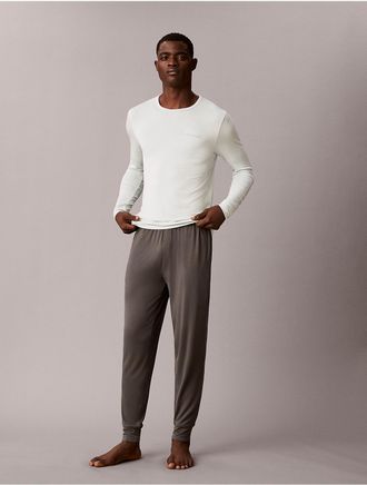Calvin Klein Mens Ultra Soft Modal Crewneck Sleep Tee - Green - XL