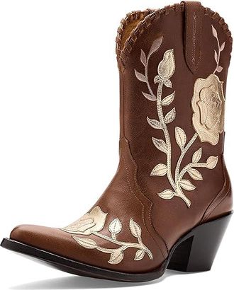 Ariat Arrosa Cowboy Womens Boots Tan Dusk/Gold Shine : 6.5 B - Medium, Leather