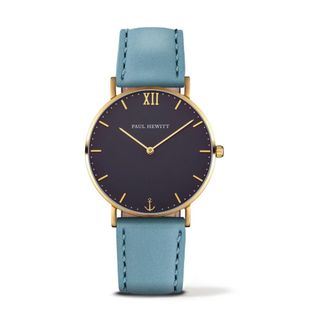 Paul Hewitt PH-SA-G-St-B-23S-VOR - Dames - Horloges - Blauw - ONE Size - Leer - Accessoires