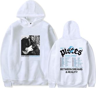 Generic J Arthur The Pisces World Tour 2025 Print Fashion Mens Hoodie Casual Loose Hoodie (White,XS)