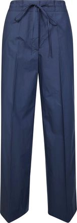 P.A.R.O.S.H. Solid Blue Drawstring Wide Leg Pants
