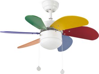 Netlighting Palao 1 Light Small Ceiling Fan White MultiColour with Light E14