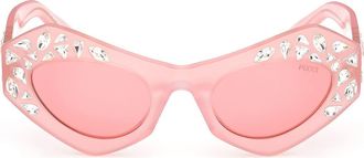 Emilio Pucci 50mm Cat Eye Sunglasses in Shiny Pink /Bordeaux at Nordstrom Rack