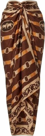 Juan de Dios Womens De La Falaise Sarong In Orange Horse Reins