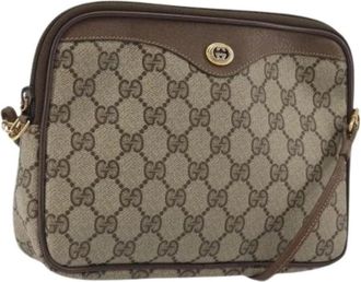 Gucci Pre-owned Vintage GG Canvas Schoudertas - Dames - Vintage Schoudertas - Bruin - ONE Size - Leer - Vintage