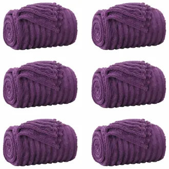 vidaXL Mantitas De Sof&aacute; 6 Pcs Morado 150 X 130 Cm Lana Vidaxl