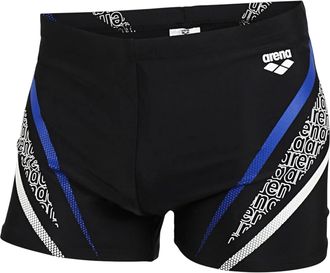 Arena Zwemshort voor heren met opdruk in reguliere pasvorm (Zwart)