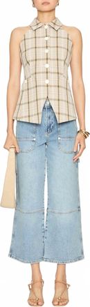 Veronica Beard Orlinda Plaid Vest In Dark Stone Multi