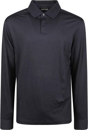 Emporio Armani Lange Mouwen Poloshirt - Heren - Polos - Blauw - L - Tops