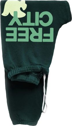 Freecity logo-print drawstring sweatpants - Groen