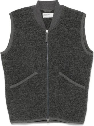Universal Works Jassen, Heren, Grijs, L, Wol, Grijze Wollen Blend Rits Vest
