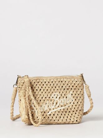 MC2 Saint Barth Pochette in rafia crochet con logo ricamato
