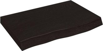 vidaXL Encimera baño madera maciza tratada marrón oscuro 60x50x(2-4)cm vidaXL