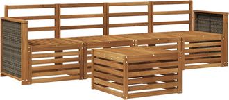 vidaXL Conjunto De Sof&aacute;s De Exterior 5 Uds. Natural Vidaxl
