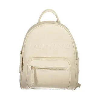 Valentino Backpacks, female, Beige, Size: ONE SIZE Cream Embossed Backpack