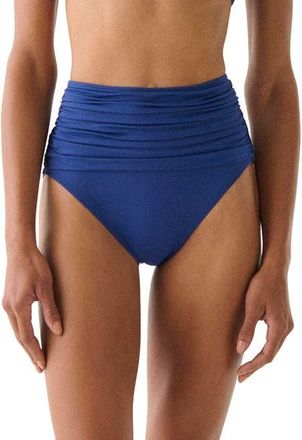 Kate Spade New York Shirred High Waist Bikini Bottom in North Sea at Nordstrom, Size X-Small