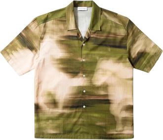 Edmmond Studios Short Sleeve Shirts - Heren - Korte mouwen Overhemden - Groen - S - Overhemden