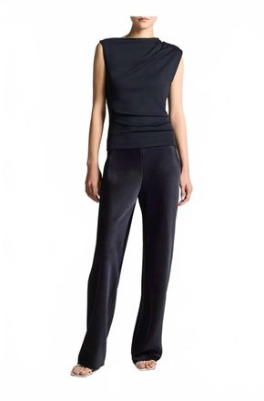 Vince High Waisted Fluid Satin Bias Pants In Coastal